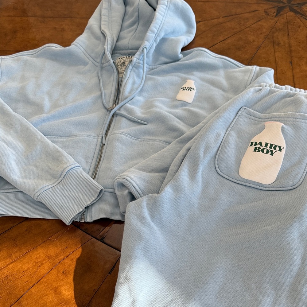 Sky Blue Dairy Boy Hoodie and Joggers